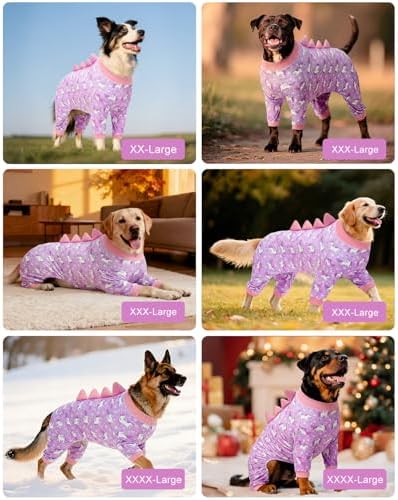 CuteBone Dinosaur Costume Dog Pajamas, Stretchy Spandex Crystal Velvet Sleepwear Coat for Small Dogs, Soft & Warm Pet Outfit Clothes for Cold Weather, Cozy Pullover Design COSP11-3XL - Image 5