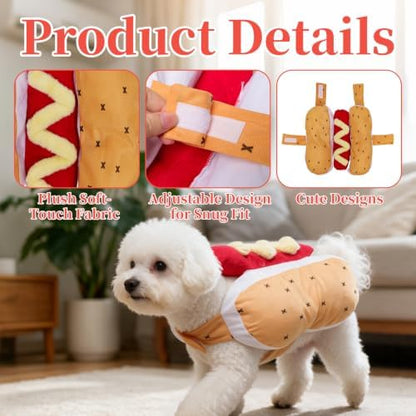 Dachshund Halloween Costumes Hot Dog Costume Soft Comfortable Pet Outfit - Image 3