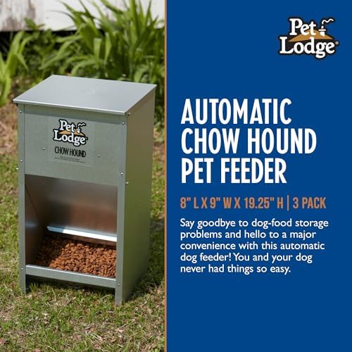 Little Giant Chow Hound 25-Pound Heavy-Gauge Steel Dog Feeder, 3-Pack