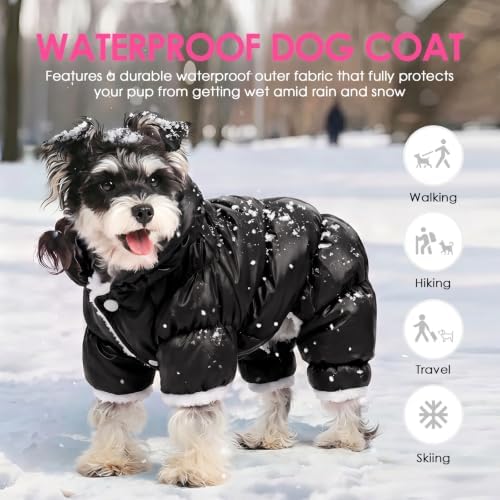 AOFITEE Dog Coat Waterproof Dog Jacket Fullbody Dogs Winter Coat Snowsuit - Image 2