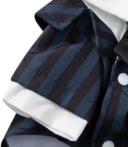 Halloween Dog Costume Pet Dog Black School Uniform Cute Dress Up (Blue, L) - Image 6