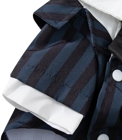 Halloween Dog Costume Pet Dog Black School Uniform Cute Dress Up (Blue, L) - Image 6