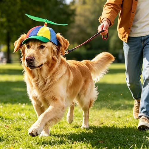 Pet Dog Cute Propeller Baseball Hat Medium Large Dogs Funny Holiday Birthday Party Clown Cap Headband Adjustable Sun Beach Visor Rainbow Helicopter Hat Pet Halloween Cosplay Costume Photo Props - Image 7
