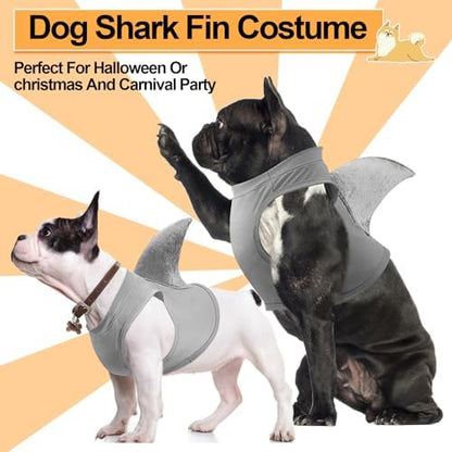 2 Pcs Halloween Dog Shark Costumes Fish Fin Dogs Costume, Large - Image 3