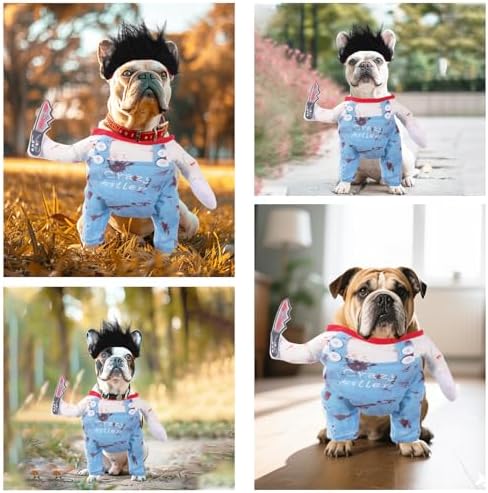 QKURT Pet Halloween Costume, Deadly Dog Cloths Halloween Crazy Cosplay Outfit, Funny Adjustable Costume for Small Medium Large Dogs Puppy Cats - Image 6