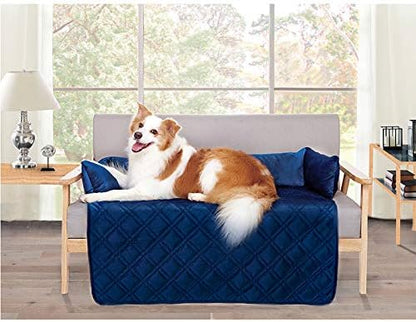 Brilliant Sunshine Premium Calming Dog Bed Mat, Silky Velvet, Removable Washable Cover, Cushion Protector and Couch Covers for Dogs, Pets, Cats, Extra Large, Dark Blue
