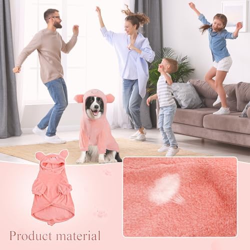 NACOCO Halloween Pig Dog Costume - Pet Christmas New Year Hoodie Warm Party Coat Outfit for Small and Medium Cat Dog Clothes(Pink Pig,XL) - Image 3