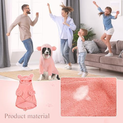 NACOCO Halloween Pig Dog Costume - Pet Christmas New Year Hoodie Warm Party Coat Outfit for Small and Medium Cat Dog Clothes(Pink Pig,XL) - Image 3