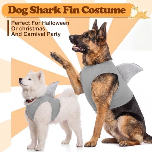 2 Pcs Halloween Dog Shark Costumes Fish Fin Dogs Costume, XX-Large - Image 3