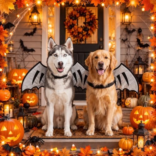 Dog Dragon Wings, Halloween Dragon Costume for Dog Cat, Silver, XL - Image 6