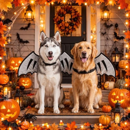 Dog Dragon Wings, Halloween Dragon Costume for Dog Cat, Silver, XL - Image 6