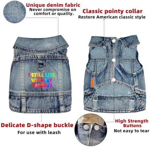 Small Dog Jean Jacket,Denim Pet Coat,Puppy Clothes Apparel(XX-Large) - Image 3