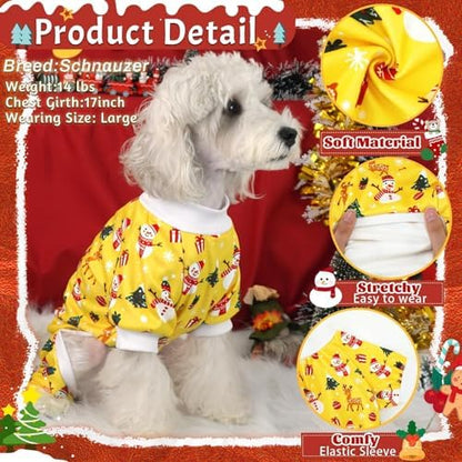XPUDAC 4 Pack Christmas Dog Pajamas Santa Pet Clothes for Small Dogs, M - Image 3