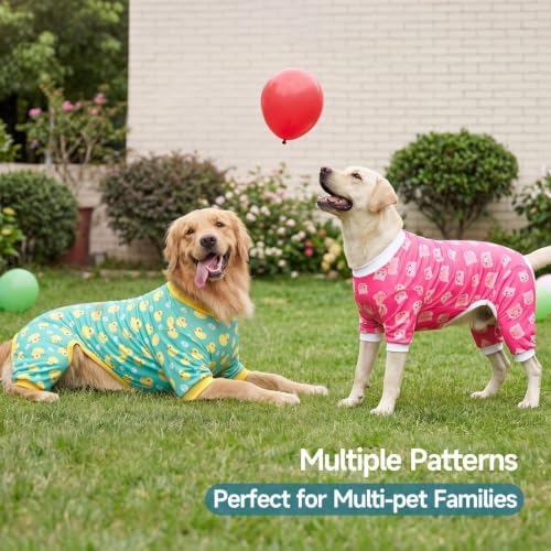 XPUDAC 4 Pieces Dog Pajamas for Large Dogs Pjs Clothes Puppy Onesies for Doggie Duck Shirts Sleeper for Pet Cats Jammies-7XL - Image 7