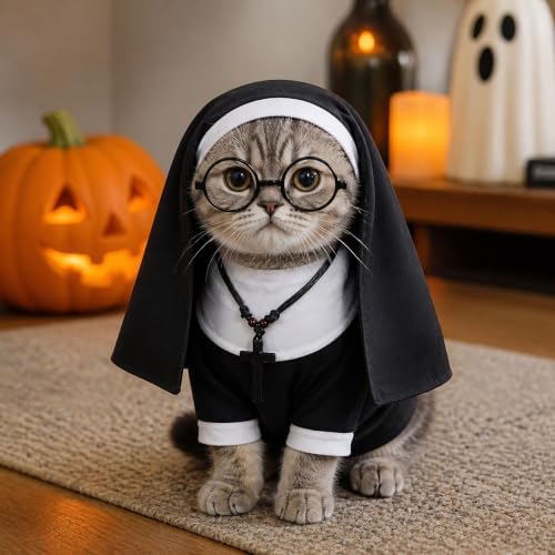 Pet Cat Dog Nun Costume: Cloak Outfit Small Cat Dog Large(new-4pcs) - Image 7