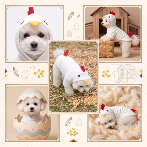Funny Plush Chicken Dog Costume for Halloween Thanksgiving (Large) - Image 5