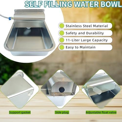 Stainless Steel Automatic Dog Water Dispenser,Adjustable Float Valve