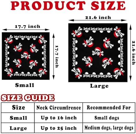 GOYOSWA Dog Pirate Costume, Dog Halloween Costumes Pirate Hat and Bandana Set Holiday Outfit Clothes for Small Medium Large Dogs Pets (Style B, Large) - Image 3