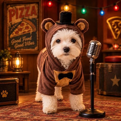 Huhumy Halloween Dogs Bear Costume for Pets with Black Top Hat Bow Tie, S - Image 3