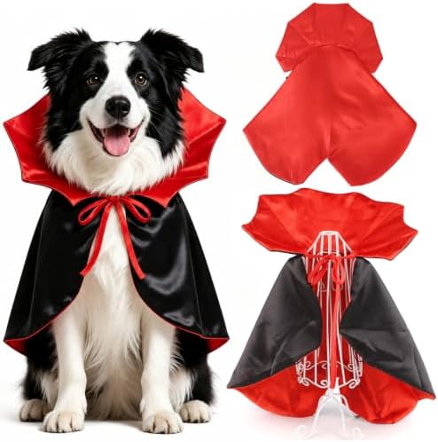 Dog Halloween Costumes for Small Medium Dogs, Dog Vampire Cape Cloak by Unknown