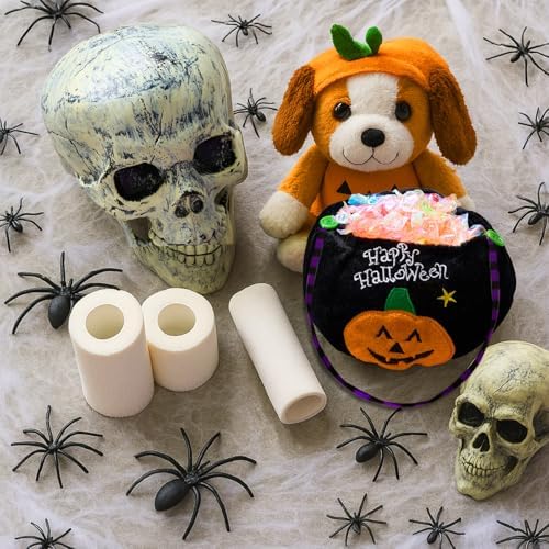 Amylove 5 Pcs Halloween Mummy Dog Costume 4 Bandage Wraps Pumpkin Bag - Image 4