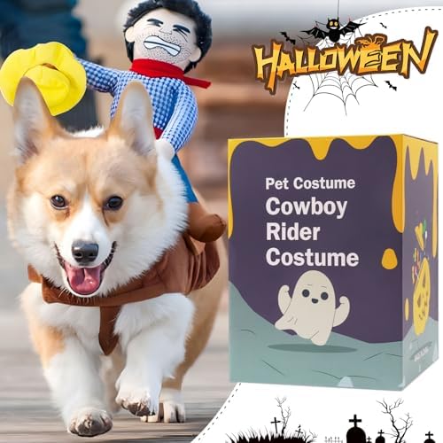 NACOCO Cowboy Rider Dog Costume for Dogs Clothes Knight Style with Doll and Hat for Halloween Day Pet Costume (L) - Image 5
