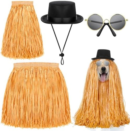 Dansydaisy 4 Pcs Pet Halloween Black Bowler Derby Hat Costume by Dansydaisy