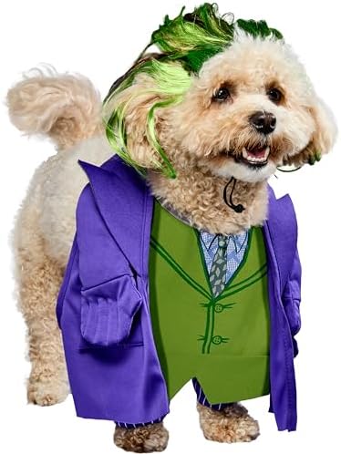 DC Batman The Dark Knight: The Joker Pet Costume for Dogs or Cats by Rubies, Medium by Rubies