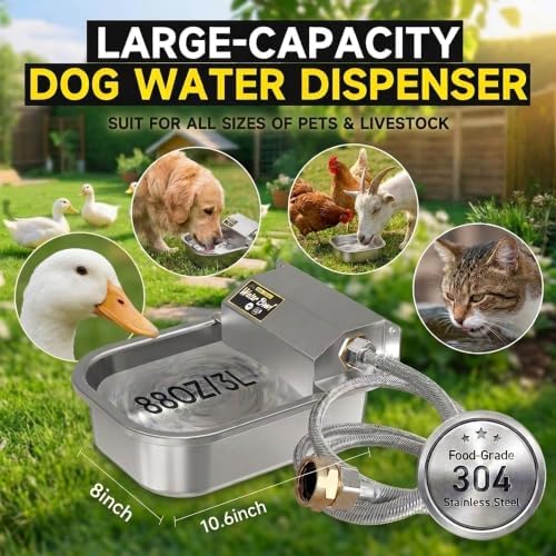Automatic Self-Filling Dog Water Bowl,3L/101oz