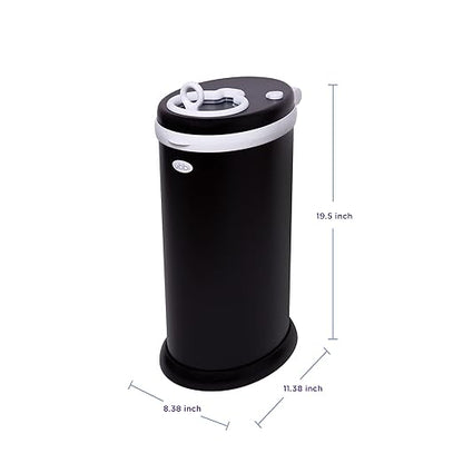 Ubbi Steel Diaper Pail, Odor Locking, No Special Bag Required, Award-Winning, Registry Must-Have, Matte Black
