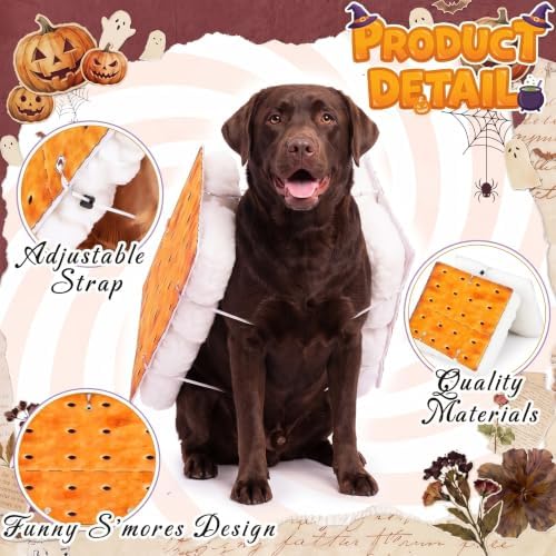 Tallew Dog S'More Costume Pet Marshmallows and Chocolate Costume - Image 3