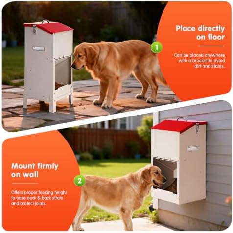 25 Lbs Automatic Dog Feeder for Large Dogs, with Elevated Stand
