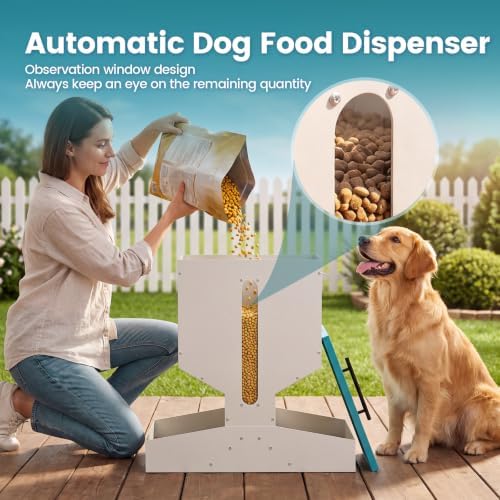 Automatic Dog Feeder for 2 Dogs 40L Anti-Clogging Prevent Fighting