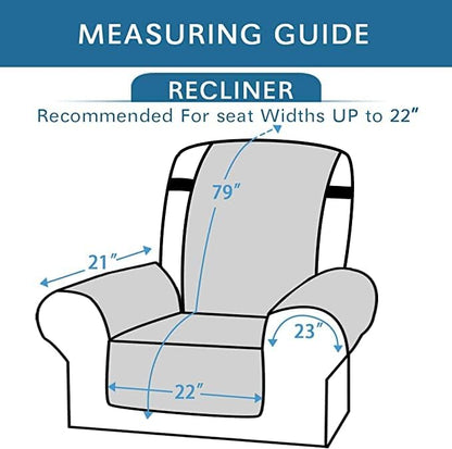 H.VERSAILTEX Reversible Quilted Recliner Covers Water Resistant Furniture Protector for Reclienr Chair with Elastic Straps for Pets Kids Sitting Width Up to 22"(Recliner, Desert Sage/Beige)