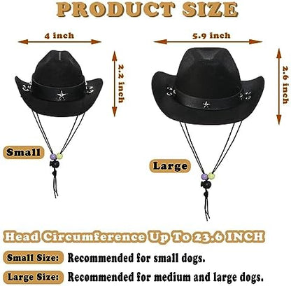 GOYOSWA Dog Halloween Costumes, Dog Cowboy Costume Halloween Pet Cowboy Hat Bandana Scarf for Small Medium Large Dogs Pets (Black Hat & Red Bandana, Large) - Image 4