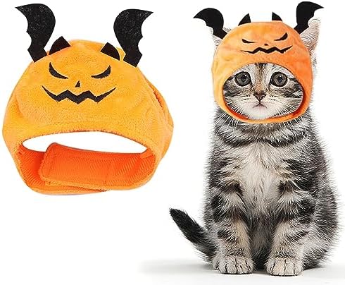 ALIBBON Cat Halloween Devil Costume Dog Halloween Devil Hat Pet Headdress for Halloween Party Adjustable Devil Cap Orange Devil Hat Dress Up for Puppy Kitty Halloween Cosplay Costume by ALIBBON
