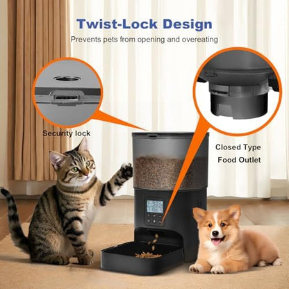 ANDOLL HOME Automatic Cat Feeder,4L Timed Cat＆Dog Dry Food Dispenser