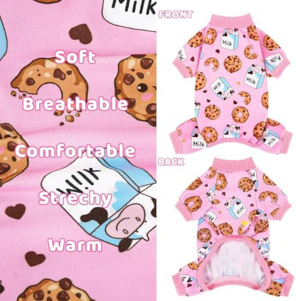 XPUDAC 4 Pieces Dog Pajamas Soft Strechy Puppy Onesies Pet Clothes for Medium Large Dogs Boy Girl Cat Pet Outfit, 153-4XL - Image 6