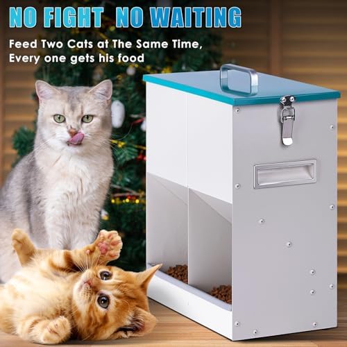 Outdoor Automatic Cat Feeder Gravity Feeder for Multi Feral Cat Dry Food