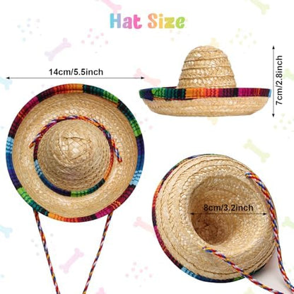 Fumwase Multicolor Sombrero Hats Bandana for Small Pets - Image 3