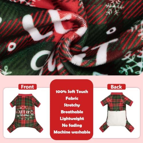 CuteBone Small Dogs Outfit Soft Puppy Onesies Pjs Christmas Dog Pajamas Pet Coat Cat Apparel Comfy Doggie Jumpsuit Bodysuit for All Seasons P357XL - Image 5