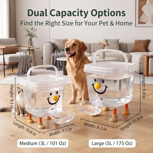 Automatic Dog and Cat Water Feeder, Self Dispensing Pet Waterer (Yellow, 170fl oz)