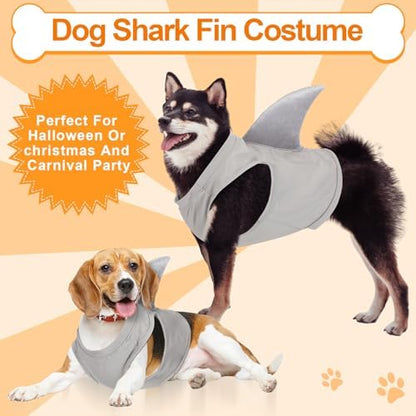 2 Pcs Halloween Dog Shark Costumes Fish Fin Dogs Costume, X-Large - Image 3