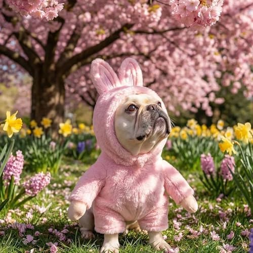 Halloween Small Large Dog Costume Bunny Outfit,Pink XL - Image 4
