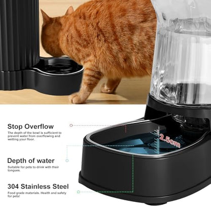 Automatic Dog Water Dispenser, Stainless Steel Bowls Feeder, 100% BPA-Free