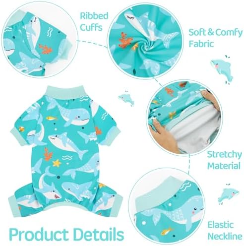 XPUDAC 4 Pack Dog Pajamas for Small Medium Sized Dogs Soft Comfy Stretchy Dog Pjs Onesie Puppy Clothes Pet Jammies for Doggie Boy Girl, 2XL - Image 2