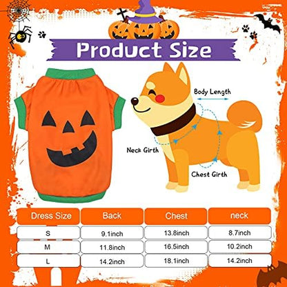 5 Pcs Halloween Dog Shirts Pumpkin Ghost Costume,Funny Pattern,M - Image 2