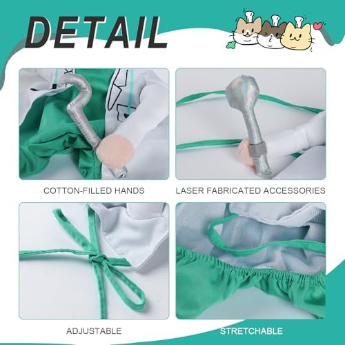 DELIFUR Dog Halloween Dentist Costume - Pet Doctor Dress Up Costume Funny Apparel Uniform Adjustable Doctor Cosplay Outfit for Small Medium Dog (Small) - Image 3