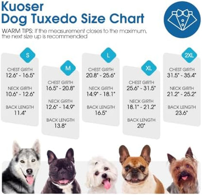 Kuoser Dog Tuxedo, Dog Suit and Bandana Set, Dogs Costume with D-Ring - Image 5