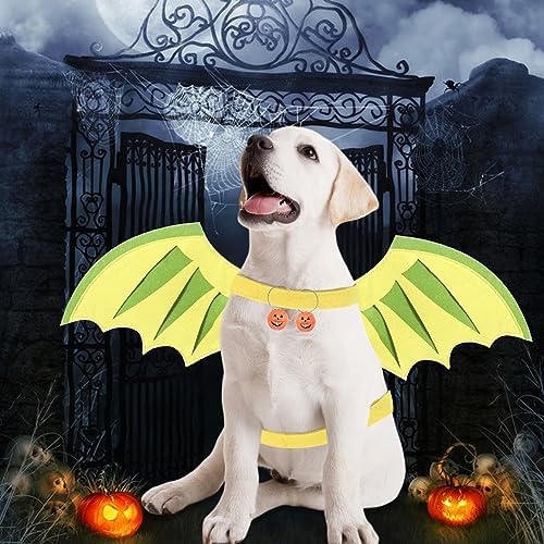 Coppthinktu Dog Dragon Wings, Dog Halloween Costumes, Small, Medium, Large, Yellow Felt Cloth Wings, Christmas, Halloween Theme Clothes Outfit Christmas Party Special Events Photo Props - Image 5